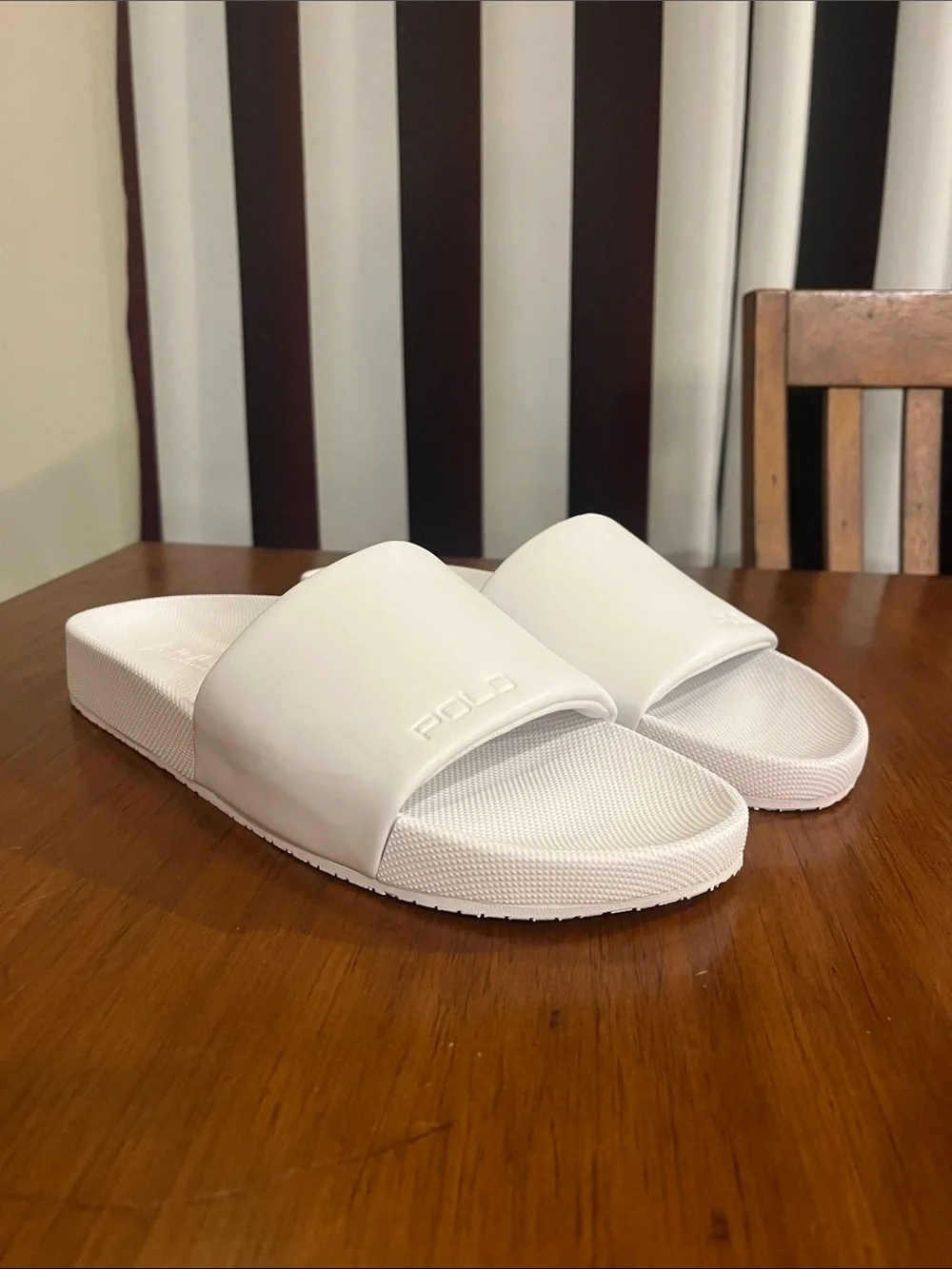 Polo Ralph Lauren Cayson Slides Sandals Shoes new white synthetic Men’s size 15